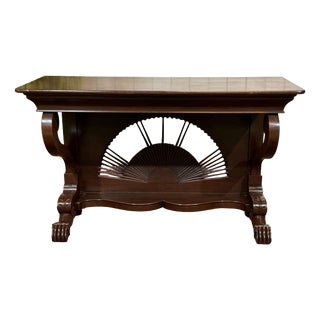 Louis Philippe Indonesian Teak Dismountable Console Table, 1950s For Sale