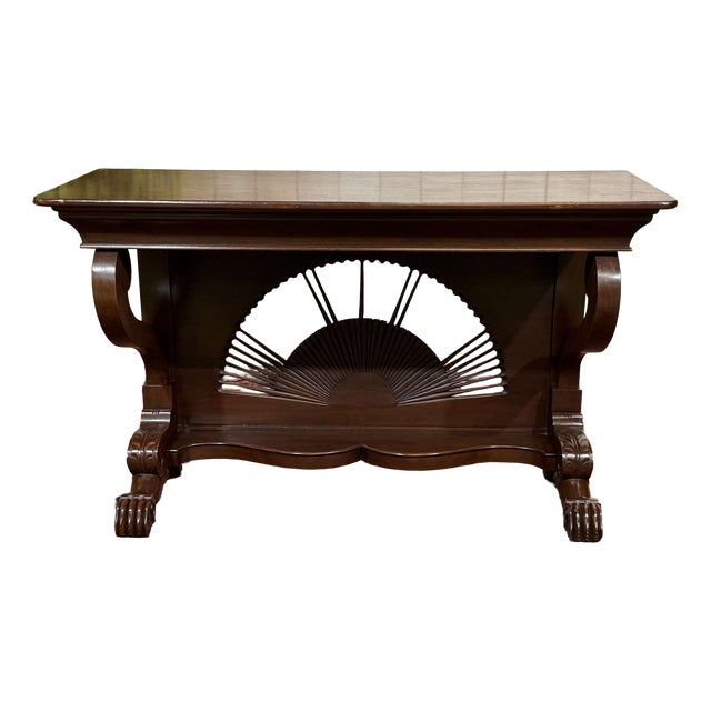 Louis Philippe Indonesian Teak Dismountable Console Table, 1950s For Sale