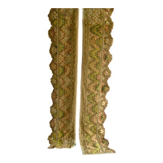 Pair of Flame Stitch Bargello Embroidery Valence 18 Century For Sale