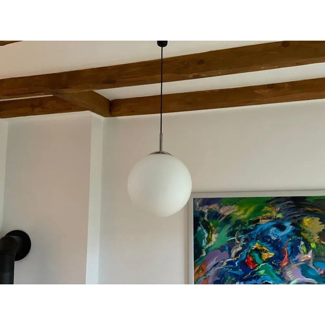 Mid-Century Pendant Globe Lamp For Sale - Image 4 of 11