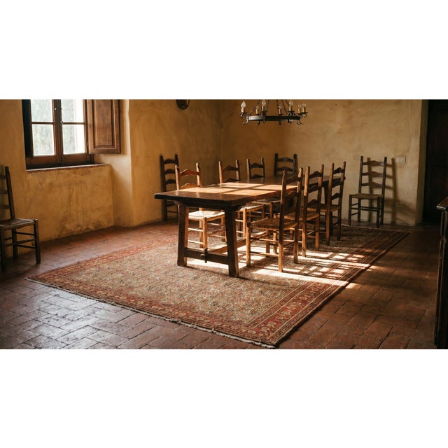 Textile 1880s Ivory Paisley Traditional Antique Senneh Persian Rug 4'2" X 6'4" Handknotted Wool Carpet For Sale - Image 7 of 8