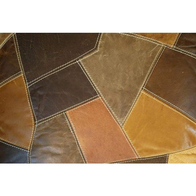 1960s Vintage Leather Modern Large Calfskin Patchwork Leather Pillows- Set of 2 For Sale In Los Angeles - Image 6 of 7