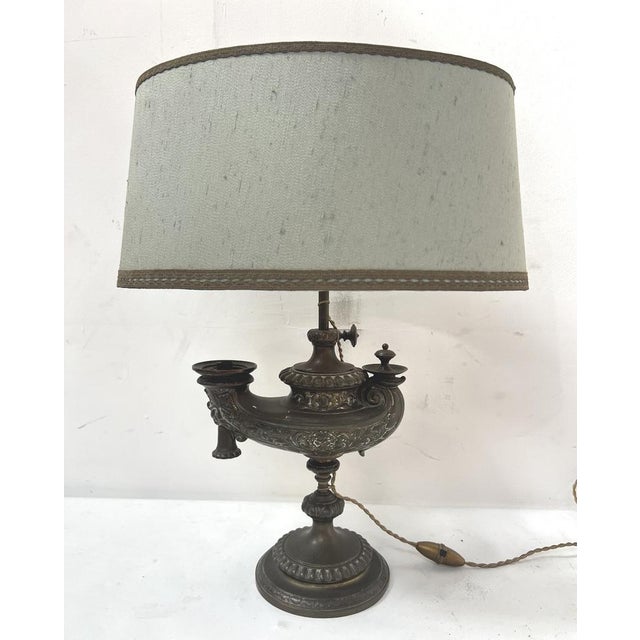Black Electrical Oil Lamp, 19th Century For Sale - Image 8 of 17