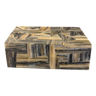 1970s Maitland Smith Bone Mosaic Decorative Box For Sale