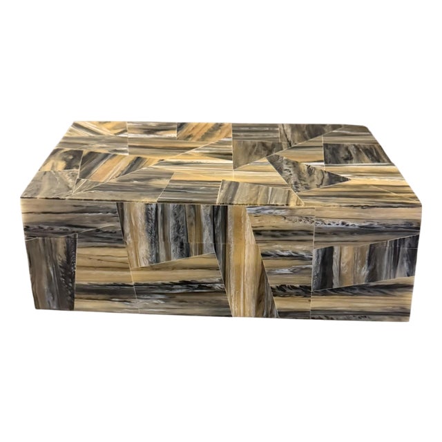 1970s Maitland Smith Bone Mosaic Decorative Box For Sale