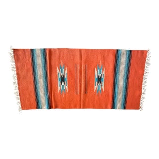 Spectacular New Mexico Large Orange 1930's Chimayo Weaving - Rare For Sale