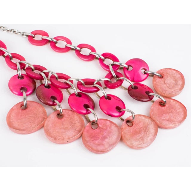 2000 - 2009 Dominique Denaive Paris Pink Resin Choker Necklace with Charms For Sale - Image 5 of 14