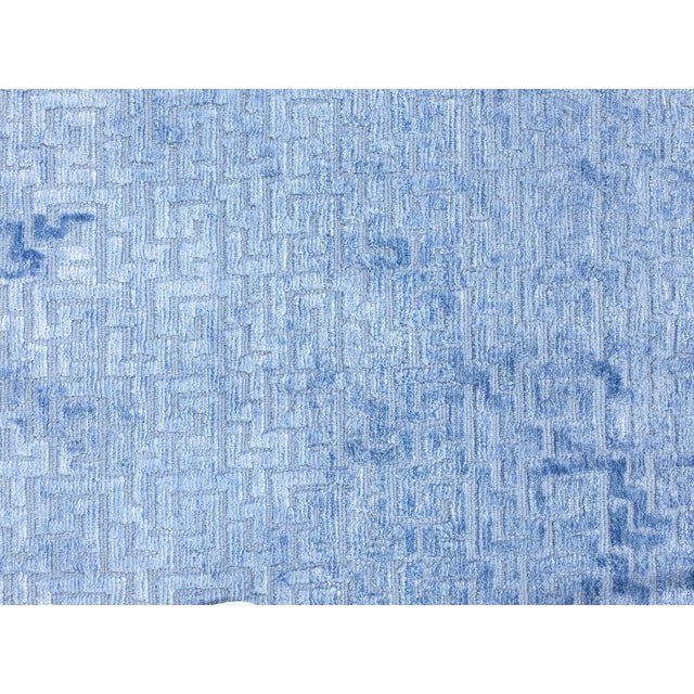Contemporary Geometric High-low Knotted silk Fragment Rug by Doris Leslie Blau For Sale In New York - Image 6 of 7