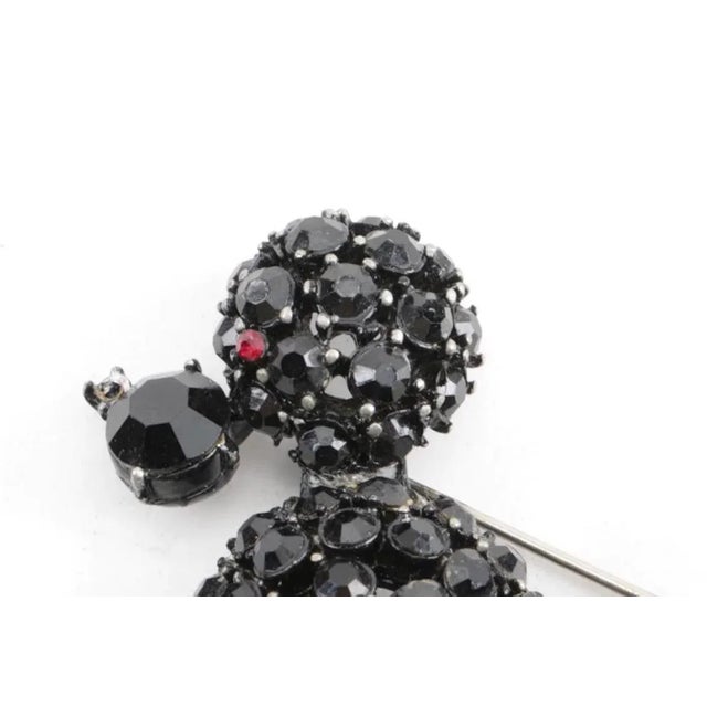 Art Deco Vintage Jet Bead Poodle Brooch For Sale - Image 3 of 4