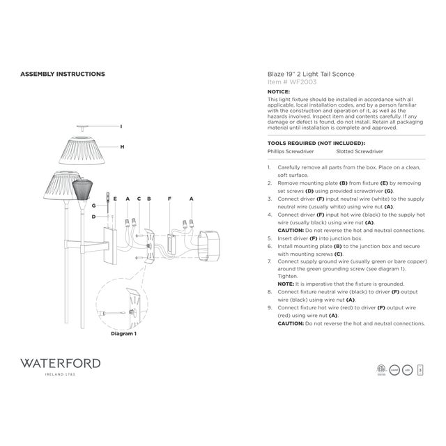 Waterford for Visual Comfort Signature Blaze 19" 2 Light Tail Sconce in Polished Nickel with Clear Crystal For Sale - Image 12 of 13