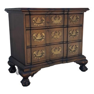 Vintage Spanish Revival Bachelor Chest | Chest of Drawers | Burl Wood Style Dresser For Sale