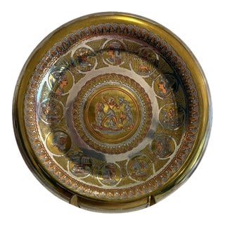 Vintage Egyptian Revival Mixed Metal Plate For Sale