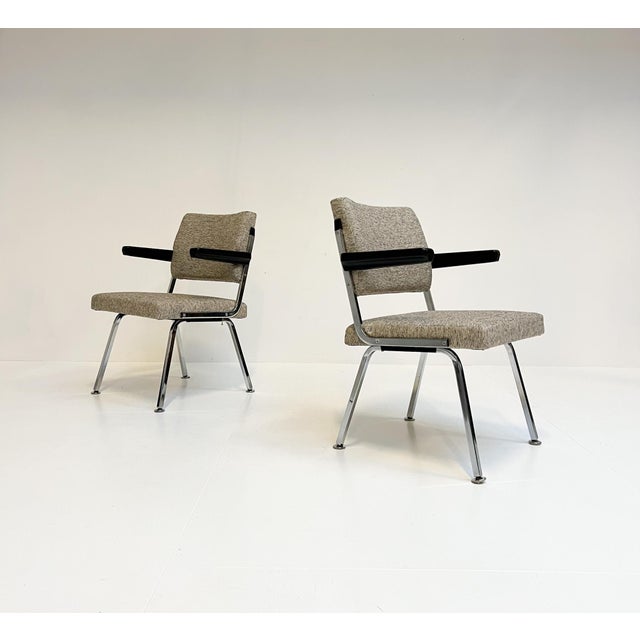 Vintage Gray Upholstered Armchair by Gispen, 1960s For Sale - Image 15 of 15