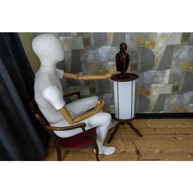 Brown Italian Mid-Century Modern Parrot Floor Lamp Lantern attributed to Aldo Tura, 1950s For Sale - Image 8 of 18