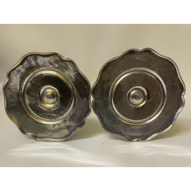 Vintage Gorham Baroque Revival Silver-Plated Candlesticks - A Pair For Sale - Image 13 of 14