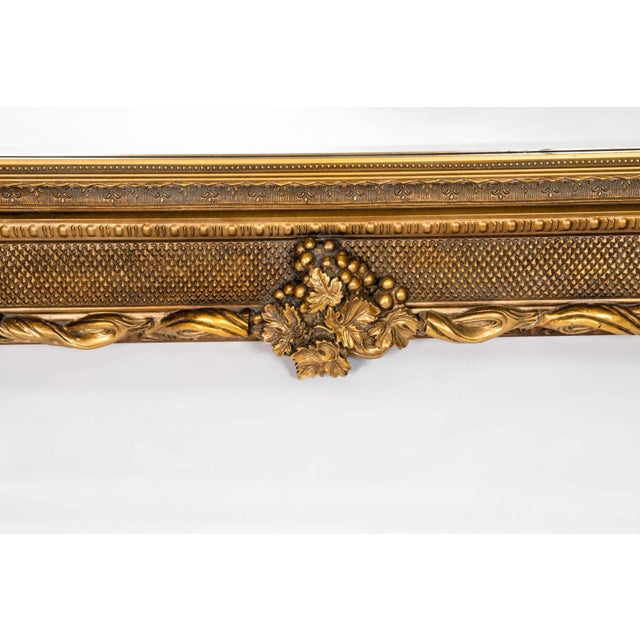 Late 19th Century Giltwood Beveled Hanging Floor Length Wall Mirror For Sale - Image 5 of 13