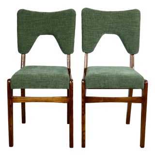 Vintage Olive Chairs by Rajmund Hałas, 1970s, Set of 2 For Sale