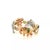 Animal Diamond Multicolor Gems Platinum & 18k Gold Band Ring - Size 7.5 For Sale - Image 4 of 8