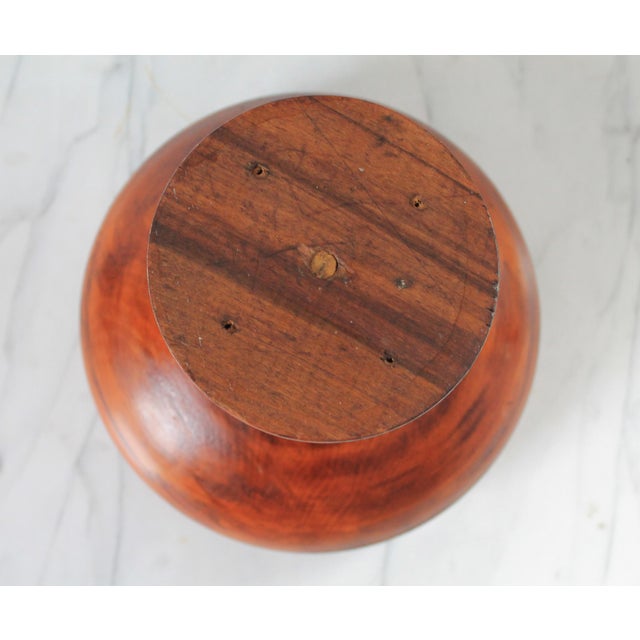 Vintage Turned Wood Pedestal Bowl For Sale - Image 9 of 9
