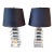 Vintage Pair of Stacked Lucite and Chrome Table Lamps For Sale