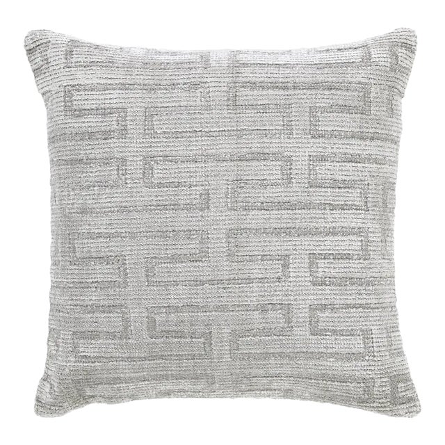 Modern Pearl Gray Geometric Throw Pillow For Sale