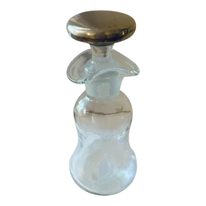 Early 20th Century Oil & Vinegar Cruet Bottle W B&m (Baldwin & Miller) Sterling Silver Stopper