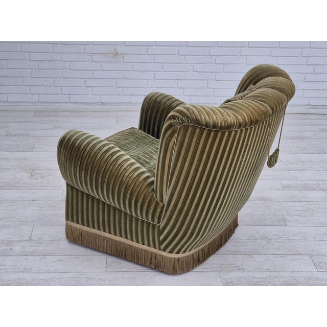 Danish Relax Armchair in Velour, 1950s For Sale - Image 9 of 17