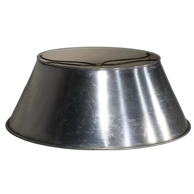 Vintage Bouillette Style Silver Table Lamp Shade For Sale - Image 4 of 11