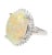 7.86 Carat Natural White Opal and Diamond Halo Platinum Ring For Sale In Miami - Image 6 of 12