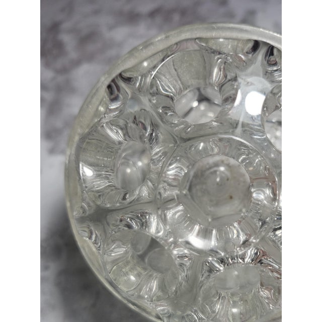 Glass Reims France Crystal Flower Frog 19 Hole For Sale - Image 7 of 9