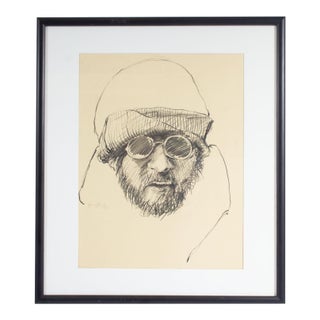 1967 Charcoal Portrait Drawing by James L. Bruch For Sale