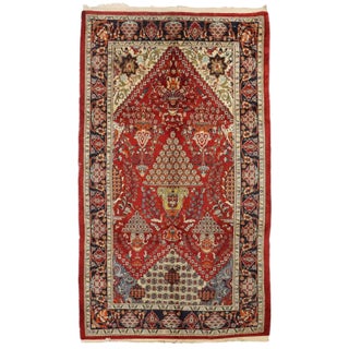 Antique Lahore Rug in Cotton & Wool, India For Sale