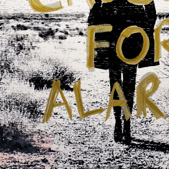 2020s No Cause for Alarm- Western Humor- Metallic Text on Embellished Giclee Print For Sale - Image 5 of 5