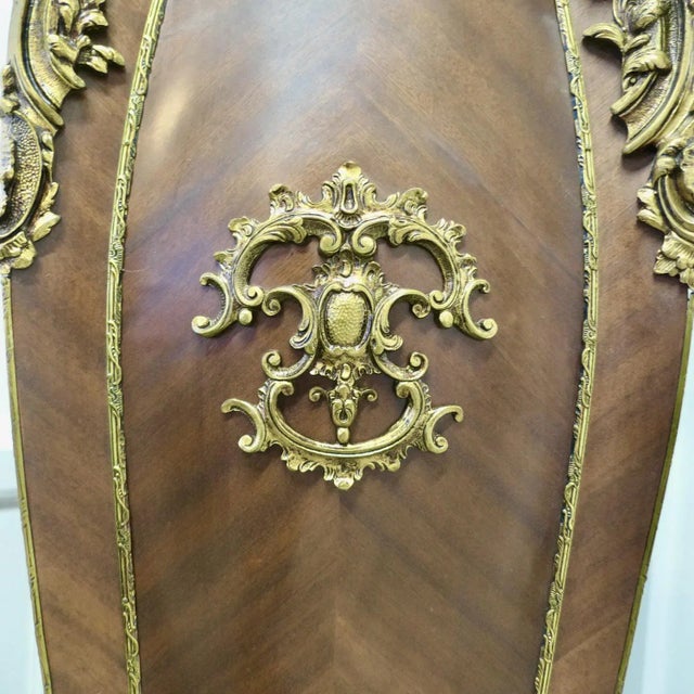 Large French Rococo Walnut and Ormolu Pedestal A Superb Large French Rococo Pedestal, the pedestal has 4 sides all of...