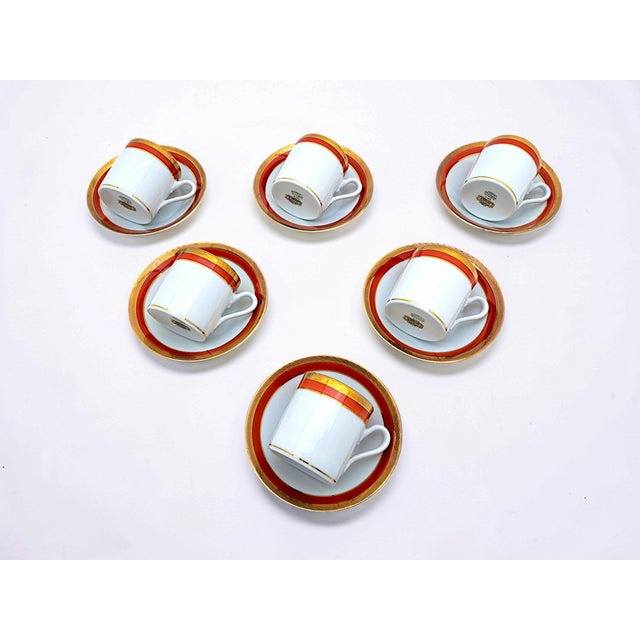 Empire Model Palermo Decor Coffee Cups by Richard Ginori for Doccia Manufactory, 1980s, Set of 6 For Sale - Image 3 of 6