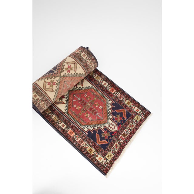 Runner Rug with Geometric Medallion Pattern, 1960s For Sale - Image 3 of 4