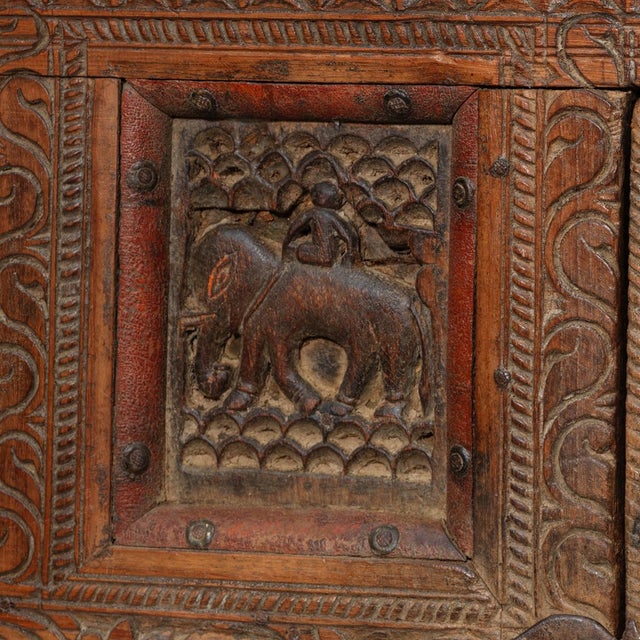 Brown Carved Dowry Chest For Sale - Image 10 of 12