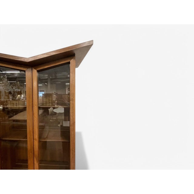 Duiske, Irish Mid Century Modern, Stained Wood, Glass, Breakfront, 1950s For Sale In New York - Image 6 of 7