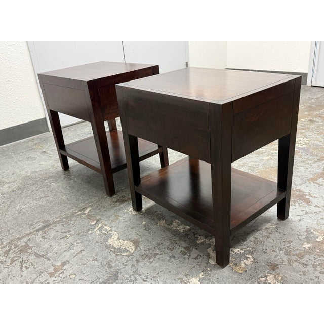 Wood Crate & Barrel Dawson Wood Nightstands, Pair For Sale - Image 7 of 12