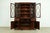 Mid 20th Century Baker Furniture Style Georgian Flame Mahogany Breakfront Bookcase Cabinet With Drop Front Secretary Desk For Sale - Image 5 of 16