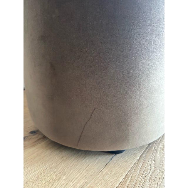 Modern Velvet Ottoman For Sale - Image 4 of 4