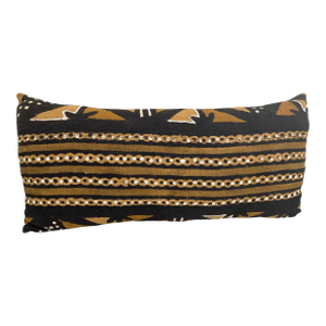 Vintage African Mud Cloth Large Long Pillow 28"w