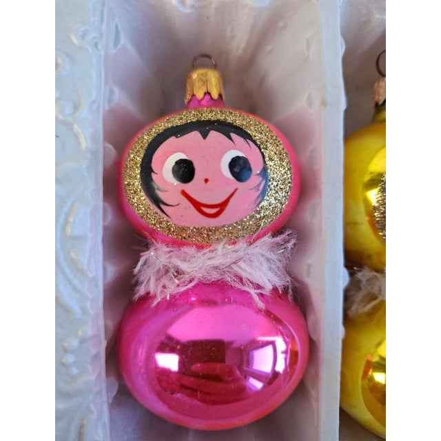 Vintage Czechoslovak Glass Christmas Ornaments, 1960, Set of 6 For Sale - Image 16 of 17