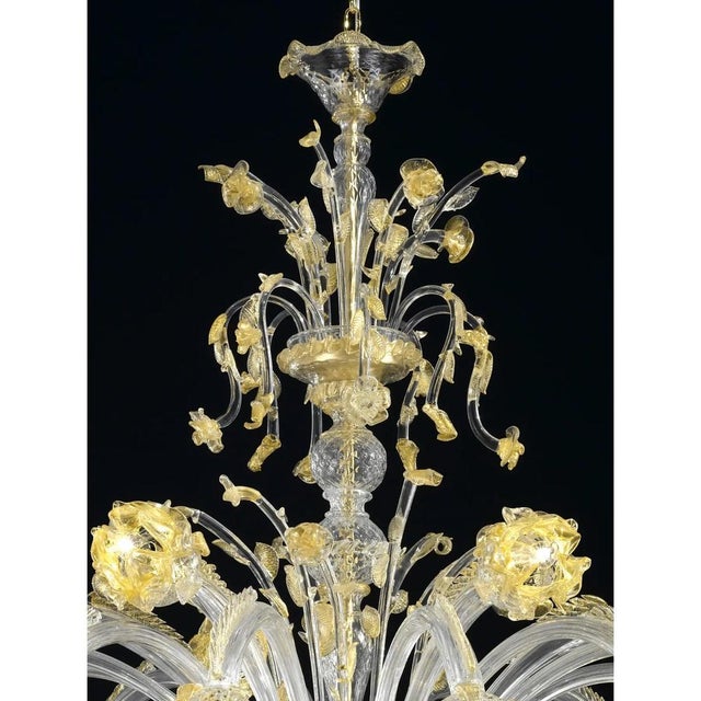 Early 21st Century Huge Italian Murano Glass Chandelier with Handcrafted Flowers and Leaves by Simoeng For Sale - Image 5 of 9