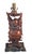 Antique Hand Carved Hardwood Hotei Happy Joyous Buddha Arms Raised Holding a Lotus Flower Table Lamp For Sale - Image 16 of 16