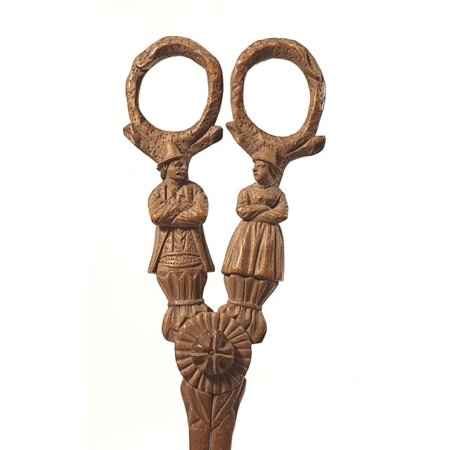 Brown 19th Century Finely Carved Figural Wooden Sugar/Grape Tongs Black Forest Style For Sale - Image 8 of 12