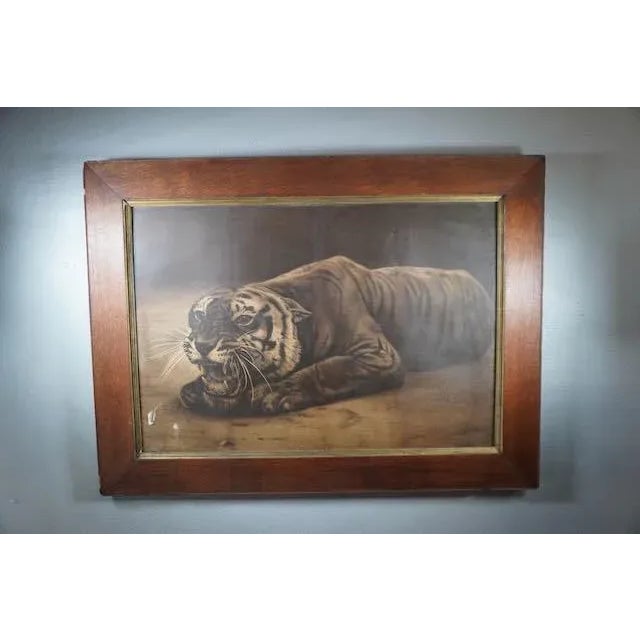 19th Century Black and White Lithograph of a Tiger For Sale - Image 4 of 6
