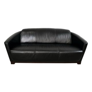 2000’s Postmodern Italian Art Deco Leather Sofa For Sale