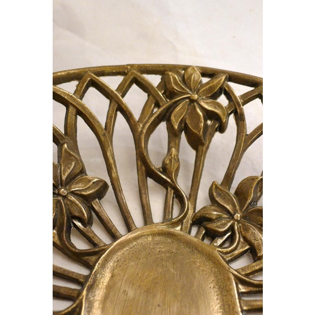 Mid-Century Art Nouveau Style Openwork Gilt Brass Basket, 1950s For Sale - Image 10 of 11