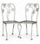 Set of 3, Charming 1920's Silver Floral Backs Garden Chairs. Mesh metal on the seats.